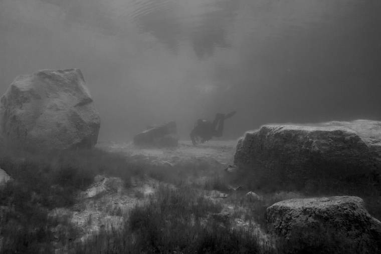 underwater rocks