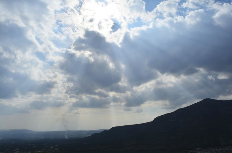 sun through clouds
