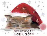 Artwork - 0267 Sleeping Cat Greetings! Noel 2017