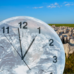 Earth clock and cows