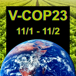 image of Earth, crops, and V-COP23 text