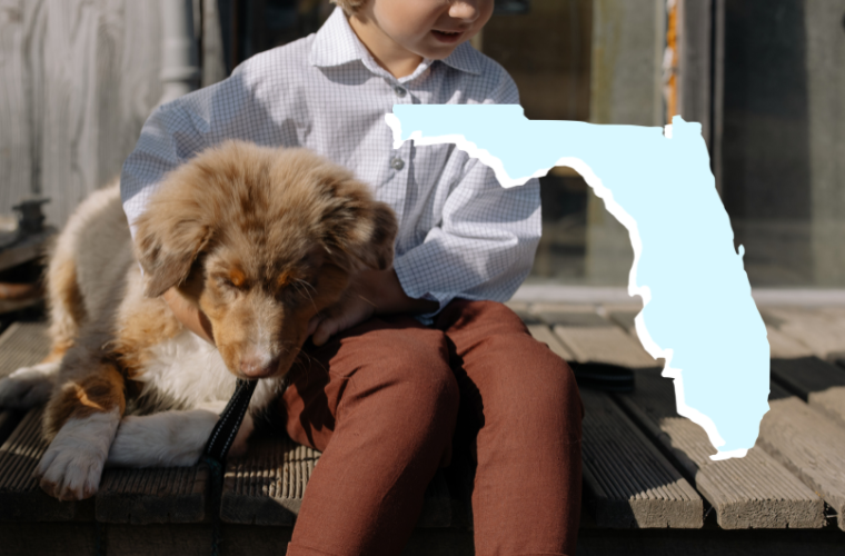 human child, dog, and state of Florida