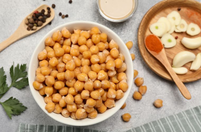 chickpeas and tahina