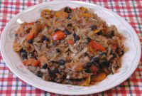 Black Beans, Cabbage, Peppers, Onions, Celery, and Carrots Stir-Fry