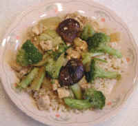 Broccoli, Tofu, and Shiitake Mushroom Stir-Fry with Garlic Sauce