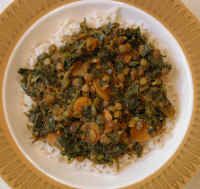 Curried Collard Greens and Lentils