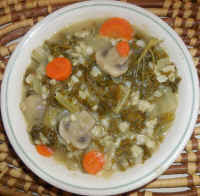 Kale Mushroom Rice Chinese Soup