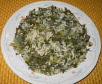 Russian Kale, Onions and Rice (Greek Style)