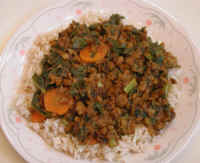 Curried Kale, Carrots and Lentils