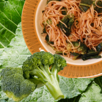 broccoli collard greens angel hair pasta