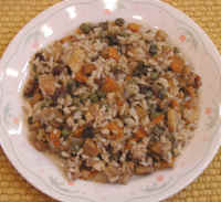 Plantain Rice with Peas, Raisins and Spice