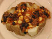 Baked Potato with Black Bean and Corn Salsa