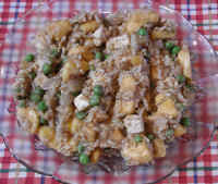 Plantain Pea Tofu Spice with Basmati Rice