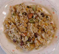 Plantain Raisin Almond Rice with Allspice