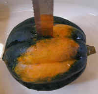Acorn Squash with Knife