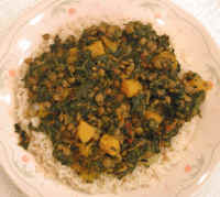 Spinach, Butternut Squash, and Lentil Curry
