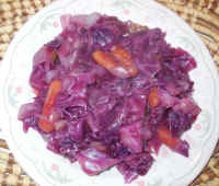 Sweet and Sour Red Cabbage with Baby Carrots