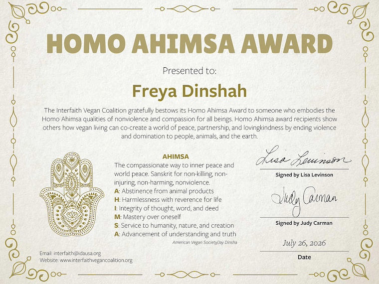 Homo Ahimsa Award