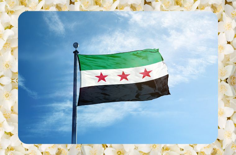 Syrian flag and jasmine