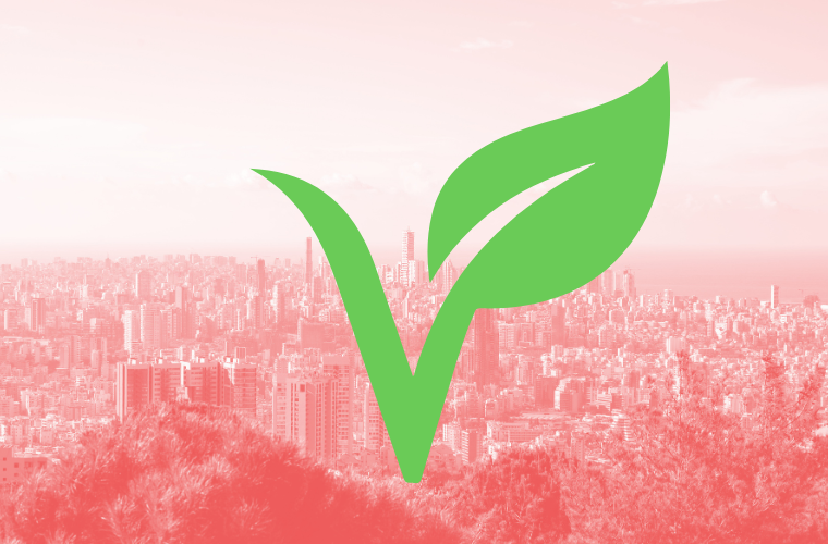 vegan symbol and Beirut
