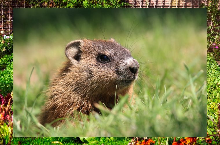 image groundhog and a garden