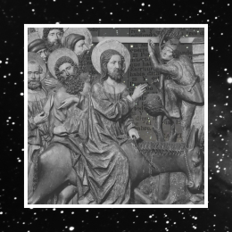 depiction of Jesus' entry into Jerusalem