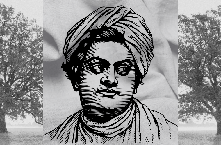 image of Vivekananda and trees
